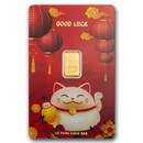 1 gram Gold Bar - PAMP Suisse Lucky Cat (In Assay w/ Sleeve)