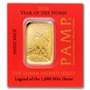 1 gram Gold Bar - PAMP Suisse Lunar Horse Multigram+25 (In Assay)
