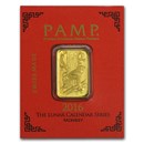 1 gram Gold Bar - PAMP Suisse Lunar Monkey Multigram (In Assay)