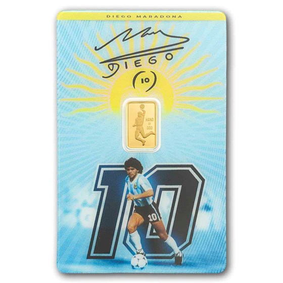 Buy 1 gram Gold PAMP Suisse Maradona Bar APMEX