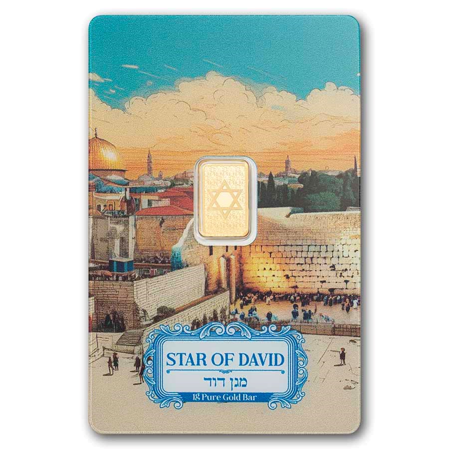 1 gram Gold Bar - PAMP Suisse Star of David