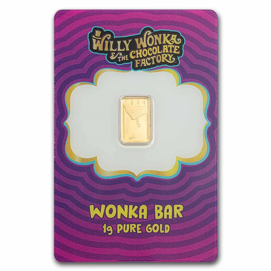 1 gram Gold Bar - PAMP Willy Wonka Bar (In Assay w/ Sleeve)