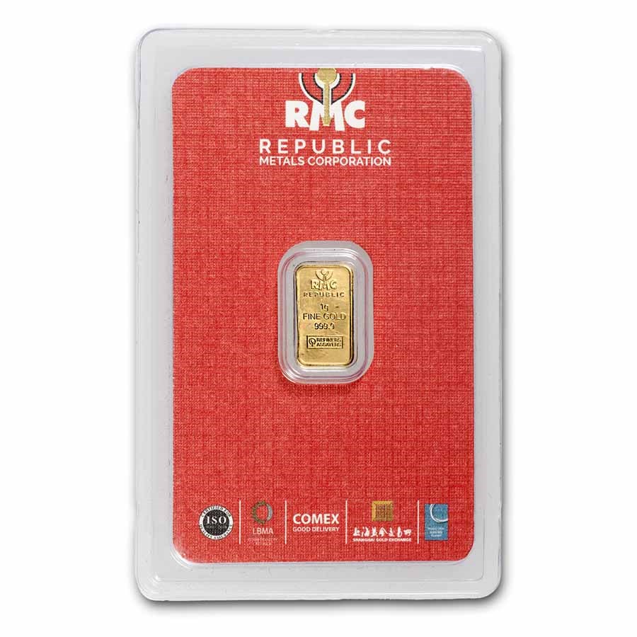 1 gram Gold Bar - Republic Metals Corporation (In Assay)