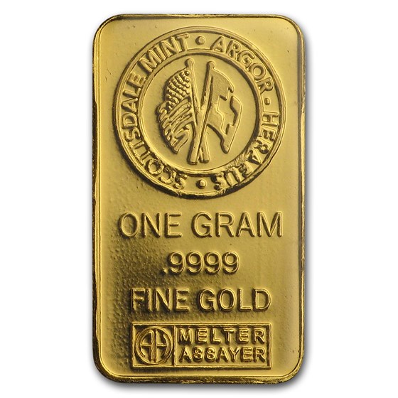 Buy 1 gram Gold Bar Scottsdale Mint | APMEX