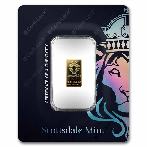 1 gram Gold Bar - Scottsdale Mint "Prepper Gold" in Certi-lock® 1 gram Gold Bar - Scottsdale Mint "Prepper Gold" in Certi-lock®