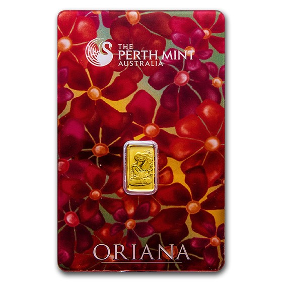 1 gram Gold Bar - The Perth Mint Oriana (In Assay)