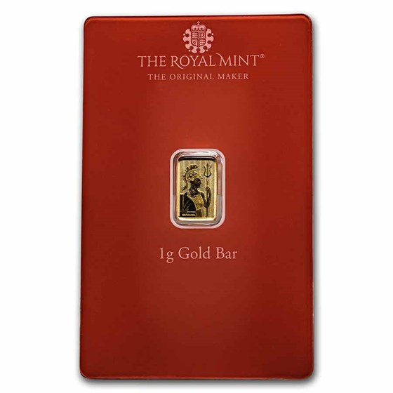 1 gram Gold Bar - The Royal Mint Britannia (Henna, In Assay)