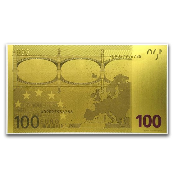 Buy 1 gram Gold Note €100 Euro Note Replica (New Design) APMEX