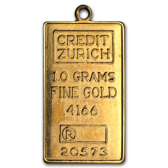 1 gram Gold Pendant - Credit Zurich (10K, Scruffy, w/o Assay)
