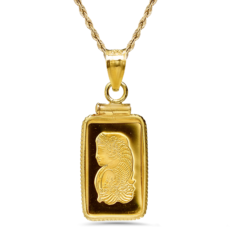 Buy 1 gram Gold Pendant PAMP Suisse Fortuna (w/Chain