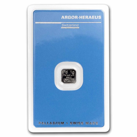 1 gram Palladium Bar - Argor-Heraeus 1 gram Palladium Bar - Argor-Heraeus