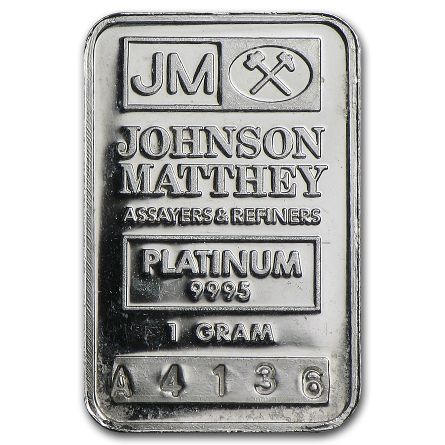 Buy 1 gram Platinum Bar Johnson Matthey (.9995 Fine, JM Logo) APMEX