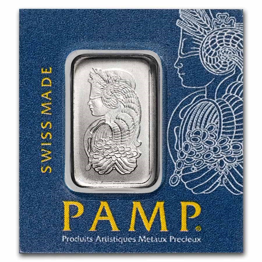 1 gram Platinum Bar - PAMP Suisse Lady Fortuna In Assay Multigram