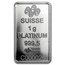 1 gram Platinum Bar - PAMP Suisse Statue of Liberty (In Assay)