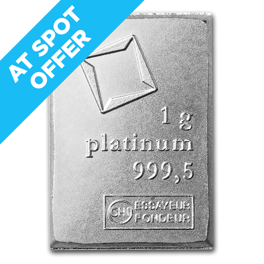 By 1 gram Platinum Secondary Market Bar- At Spot! | APMEX