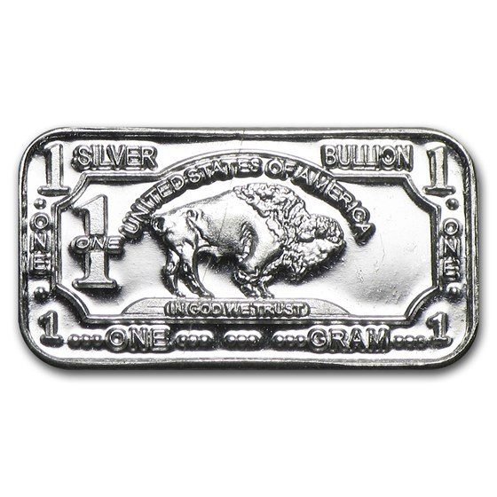 1 gram Silver Bar - Buffalo