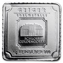 1 gram Silver Bar - Geiger Edelmetalle (Original Square Series)
