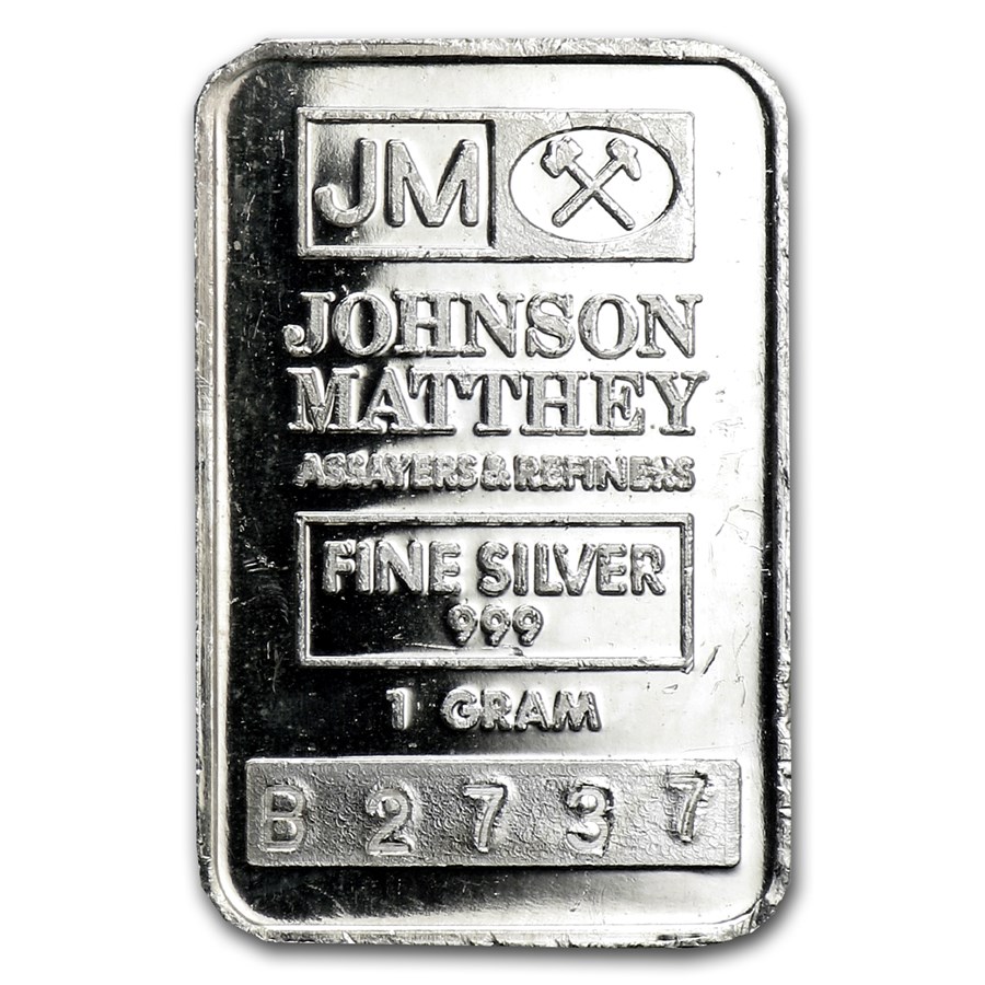 1 gram Silver Bar - Johnson Matthey