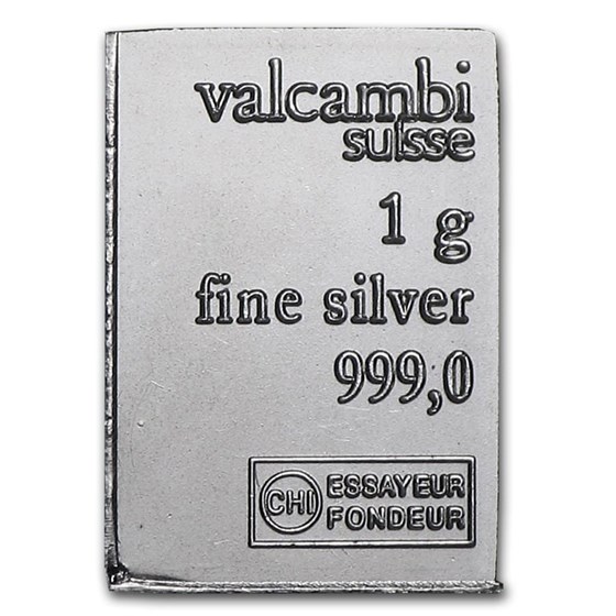 1 gram Silver Bar - Valcambi