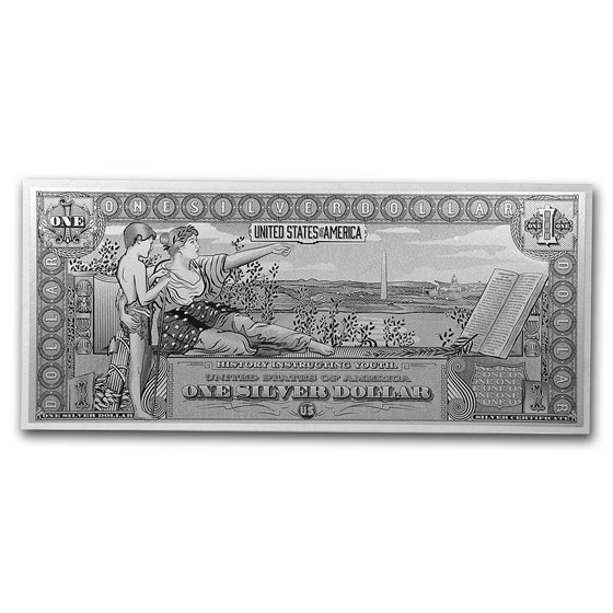 1 gram Silver Foil Note - $1 Educational Note 1 gram Silver Foil Note - $1 Educational Note