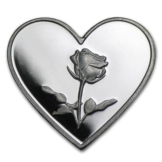 1 gram Silver Heart - Rose
