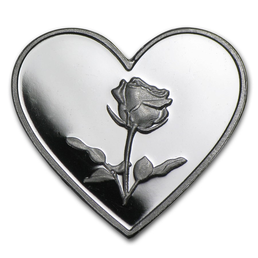1 gram Silver Heart - Rose