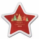 1 gram Silver Star - 2023 Merry Christmas Ornament (Colorized)