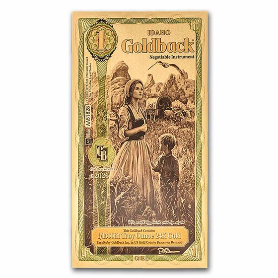 1 Idaho Goldback - Aurum Gold Foil Note (24k)