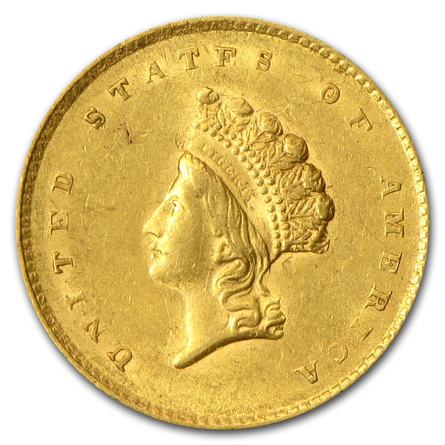 $1 Indian Head Gold Dollar Type 2 AU (Random Year)