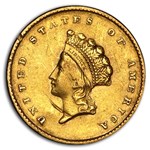 $1 Indian Head Gold Dollar Type 2 (Damaged)
