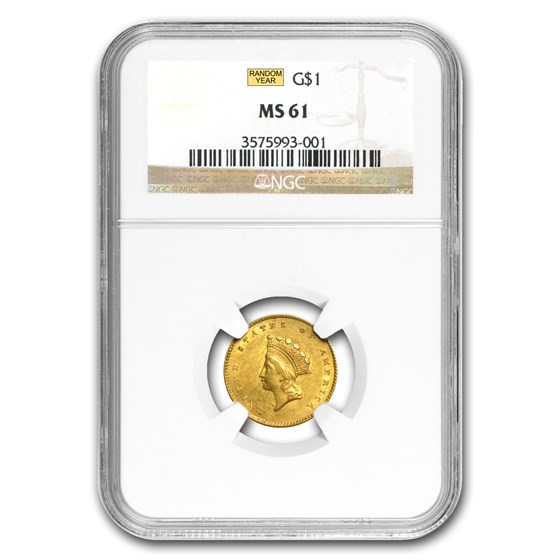 $1 Indian Head Gold Dollar Type 2 MS-61 NGC/PCGS $1 Indian Head Gold Dollar Type 2 MS-61 NGC/PCGS