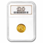 $1 Indian Head Gold Dollar Type 2 MS-62 NGC/PCGS