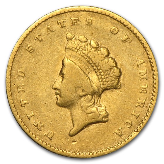 $1 Indian Head Gold Dollar Type 2 VF (Random Year)