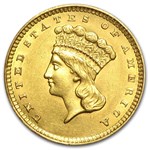 $1 Indian Head Gold Dollar Type 3 AU (Random Year)