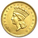 $1 Indian Head Gold Dollar Type 3 AU (Random Year)