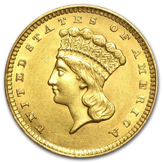 $1 Indian Head Gold Dollar Type 3 AU (Random Year)