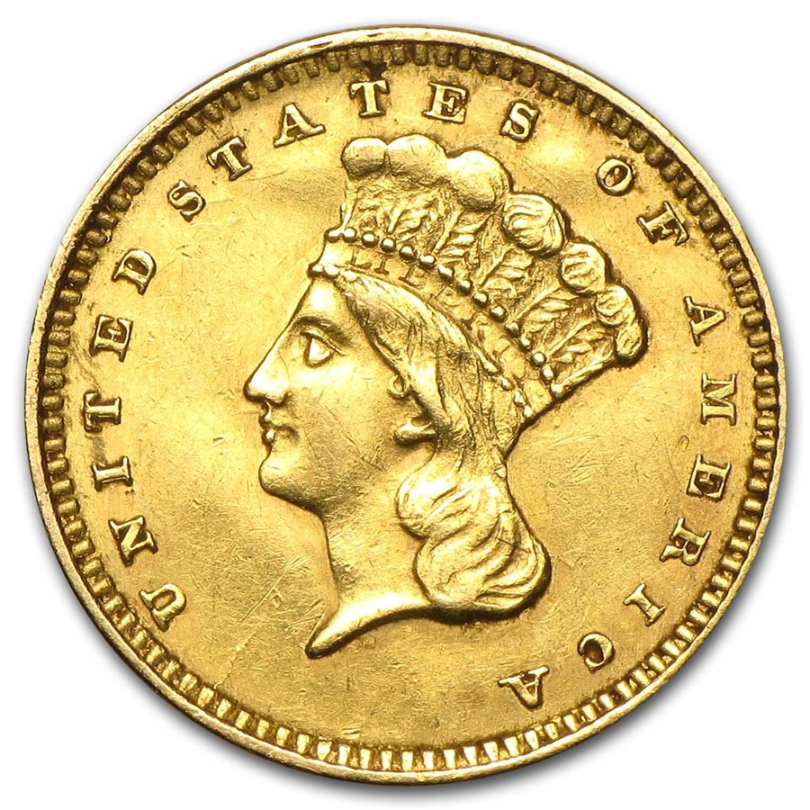 $1 Indian Head Gold Dollar Type 3 (Cleaned)