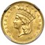 $1 Indian Head Gold Dollar Type 3 MS-61 NGC/PCGS