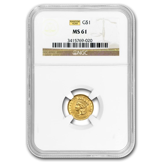 $1 Indian Head Gold Dollar Type 3 MS-61 NGC/PCGS $1 Indian Head Gold Dollar Type 3 MS-61 NGC/PCGS