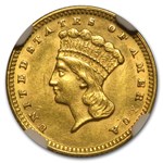 $1 Indian Head Gold Dollar Type 3 MS-62 NGC/PCGS