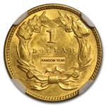 $1 Indian Head Gold Dollar Type 3 MS-62 NGC/PCGS