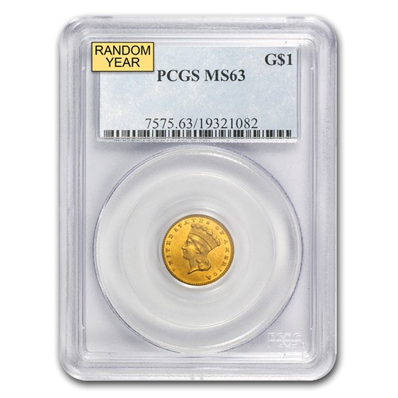$1 Indian Head Gold Dollar Type 3 MS-63 NGC/PCGS
