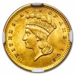 $1 Indian Head Gold Dollar Type 3 MS-63 NGC/PCGS