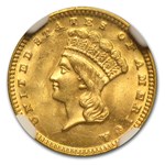 $1 Indian Head Gold Dollar Type 3 MS-64 NGC/PCGS