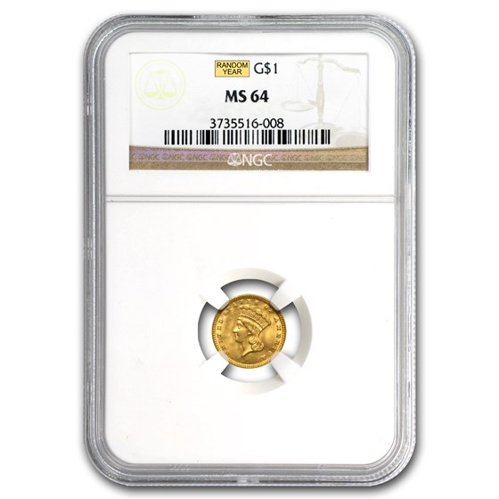 $1 Indian Head Gold Dollar Type 3 MS-64 NGC/PCGS $1 Indian Head Gold Dollar Type 3 MS-64 NGC/PCGS