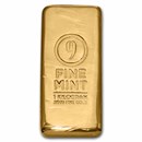 1 Kilo Cast-Poured Gold Bar - 9Fine Mint