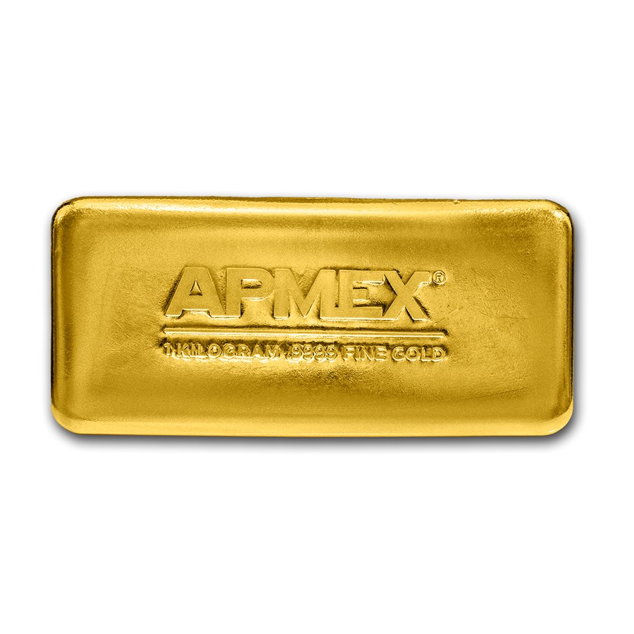1 kilo Cast-Poured Gold Bar - APMEX