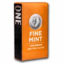 1 kilo Cast-Poured Silver Bar - 9Fine Mint