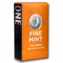 1 kilo Cast-Poured Silver Bar - 9Fine Mint 1 kilo Cast-Poured Silver Bar - 9Fine Mint