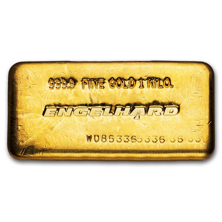 1 kilo Gold Bar - Engelhard (Poured, "W" Prefix)